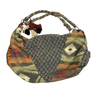 Stela 9 Shiva Multicolored Hobo Bag Purse Boho Aztec Tribal Braided Strap